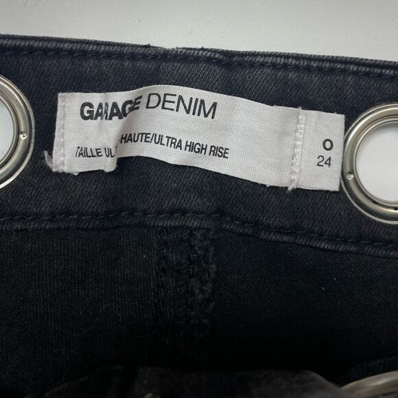 Garage Ultra High Rise Denim Jeans Women SIze 0 Or 24 Black - Picture 5 of 9